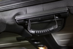 Jeep Wrangler Rubicon Grab Handles - A-Pillar & Sound Bar - Fishbone Offroad - Molded Rubber - Black - `07-`18